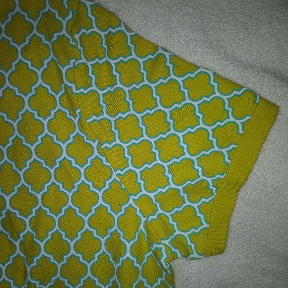 🆕 Lands' End | Lime Green & Blue Polo Shirt Womens Size Large - Picture 5 of 6